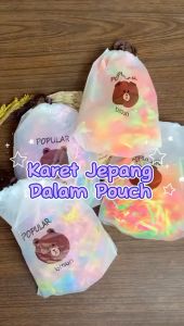 2000pcs karet jepang/ikat rambut karet free pouch