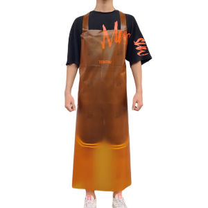 เสื้อกันเปื้อนยางหนังนิ่มกันน้ำกันมันสำหรับครัว ผ้าคลุมเอวหนาสำหรับใช้ในร้านอาหาร อบเชย ล้างจาน เลี้ยงปลา เต็มรูปแบบ