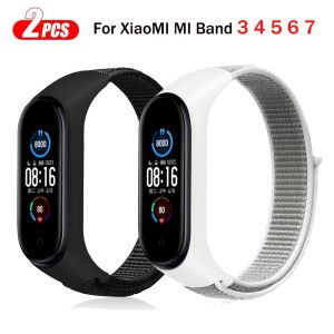 Nylon Strap For Xiaomi Mi Band 7 6 5 4 3 Bracelet Watchband Pulsera Correa Strap Miband 7 6 5 4 3 Bracelet Wristband Sport Loop