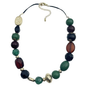 T011 New Jewelry Exaggerate Bohemia Big Stone Fashion Design Party Necklace For Women Sweater Accessory Lead free High Quality