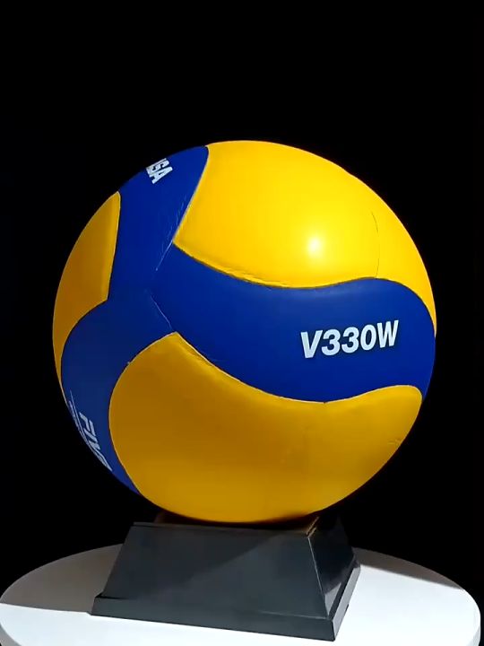 Volleyball Mikasa V330W - Officiel FIVB, Taille 5 - Surface Douce, Panneaux Aérodynamiques