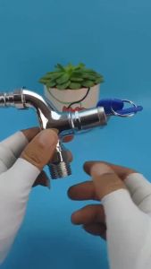 Male Thread Sink Tap Alloy Anti-Theft with Key Lock Outdoor Faucet Lockable for Outdoor Garden Watering Home Mop Sink