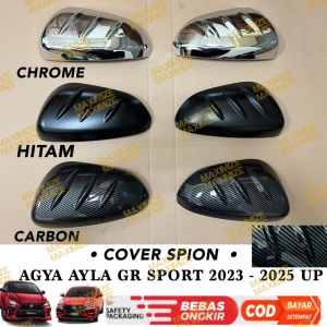 Cover Spion Agya Ayla 2023 2024 2025 Up Lampu Hitam Chrome Carbon