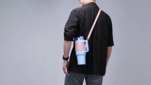 Water Bottle Holder PU Leather Water Bottle Holder Water Bottle Bag Carrier Bottle Sling Holder for Stanley 30oz & 40oz Tumbler