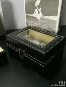 TRENY 6 / 12 / 20 Slot Black PU Soft Cushion Watch Jewelry Storage Box / Watch Organizer Display Case / Soft Pillows Watches Boxes / Wooden Watch Box Container