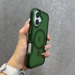 Magnetic Neon Color Matte Translucent Armor Shockproof Case for iPhone 18 17 16 15 14 Pro Max for Magsafe Wireless Charge Cover