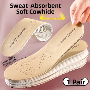 XIANZHAO | Leather Womens Insoles for Loafers with Thick Latex Cushioning Anti-Foot Pain Breathable