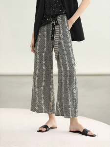 COCO BELLA | Printed Lightweight Casual Pants Wide Leg Loose Fit