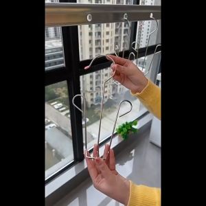 5Pcs Stainless Steel Shoes Hanger Shoe Stackable Rak Multi-Functional Shoe Rack for Dehumidifying Hanging Leather Shoes