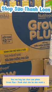 Thùng 24/ 48 Hộp Sữa Pha Sẵn Nutifood GrowPLUS+ Xanh Nhạt 1+ Hộp 180ml.
