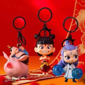 Zha Ta Keychain Toy Figure Creative Festival Gift Animation Character Leta Keychain Hanging Ornament Display Piece Gift