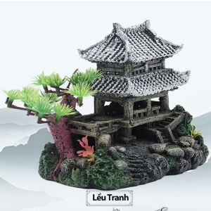Tiểu Cảnh Trang Trí Bể Cá Mini Garden Mô Hình Nhà Tranh Cổ Trang Trang Trí Bể Cá Nhiều Mẫu Lựa Chọn Chất Liệu Nhựa Resin Giả Đá Siêu Bền
