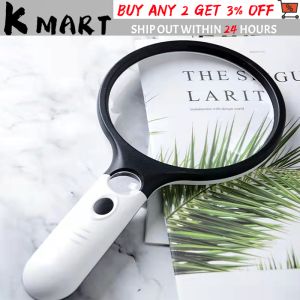 3X 45X Illuminated Magnifier Microscope Magnifying Glass With 3 LED Light Aid Reading Loupe