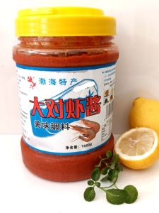Frozen Shandong Yantai Longkou DeKun Xingqi Bohai Large Prawns Paste Red Head Shrimp Paste Ready to Eat Large Barrel 1000g