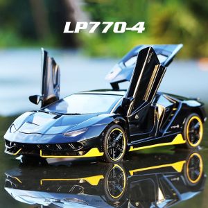 LP770 1:32 Diecast Hợp Kim Xe Thể Thao Mô Hình Có Âm Thanh & Ánh Sáng Siêu Đua Nâng Bánh Xe Đuôi Sưu Tập Đồ Chơi Dành Cho Trẻ Em