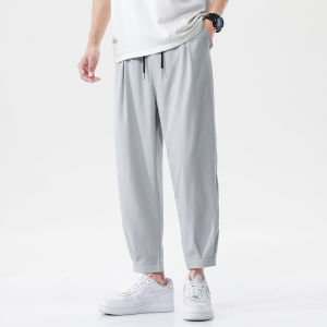 Jiaxun | Cool Ice Silk Elastic Ankle Pants 9-10 Length