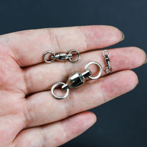 18PCS Stainless Steel Fishing Rolling Swivel Connector Bearing Barrel Heavy Duty Ball Solid Ring Fishing Tackle Accessories