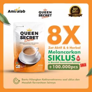 (READY STOK) queen secret coffee original Kopi kesehatan wanita free mini gold