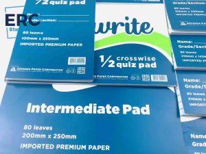 400 Leaves: Easywrite Quiz Pad 1/4 1/2 Crosswise Lengthwise Intermediate Paper Grade SchoolSupplies