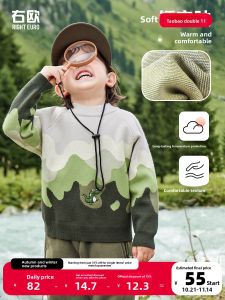RightEuro Boys Knitted Sweater Half High Collar Spring Autumn Style Baby Clothes Childrens Fashionable Top Casual Knitwear