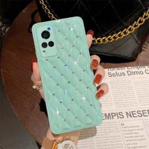 Luxurious Diamond Embedded Curved Screen Version Female Model Phone Case for Vivox60 X60pro X70 X70pro Full Cover Lens Anti Fall