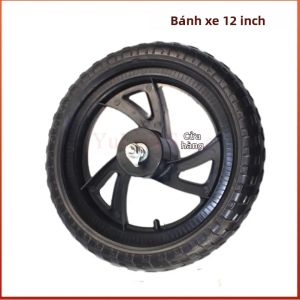 Bánh Xe PU Đặc 12 Inch Cho Xe Đạp Cân Bằng Trẻ Em Bánh Sau Không Cần Bơm Hơi Bền Bỉ Chất Liệu Lốp Xe Máy