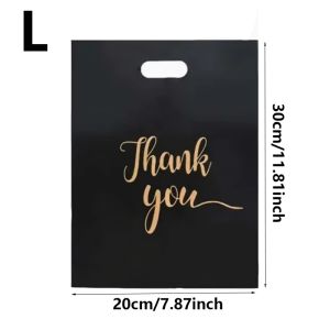 100 Chiếc Đen Túi Quà Tặng Cảm Ơn Nhựa Cầm Tay Bao Bì Cho Đám Cưới Sinh Nhật Giáng Sinh Kỷ Niệm Dự Tiệc
