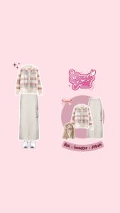 One Set 3in1 Kekinian (Sweater Rajut Wanita + Rok Cargo + Jilbab Paris Premium) - KA093