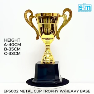 EP5002 Metal Cup Heavy Base Trophy | Trofi Tapak Berat | Custom Logo Available