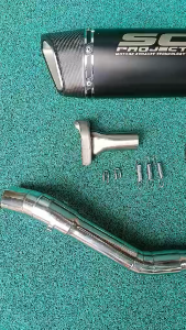 Nitobe-Sc project with silencer on Honda Cbr v3 stainless elbow