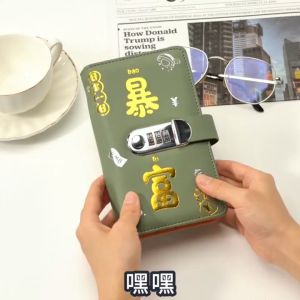 Envelope Money Saving Pas Lock Money Saving Book Leather Waterproof Money Clip Cash Planner Money Plan Saving 现金存钱本 钱币 收纳册