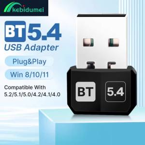 Kebidumei | Kebidumei USB Bluetooth5.4 Adapter USB Dongle for PC Speaker Wireless Mouse Keyboard Music Audio Receiver Transmitter Drive free