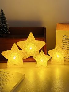 Bedside Night Light Star Design Atmosphere Lamp Sleep Aid Student Dormitory Bedroom Decorative Small Lamp Sleep Light