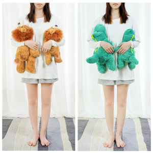 37/48cm Lying Lion Plush Toys Soft Hippos Elephant Dragon Stuffed Animal Pillow Doll Home Room Decoration Baby Infant Sleeping Pillow Accompany Gift