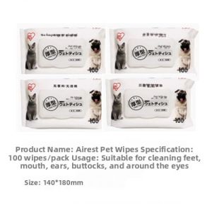 Thickened IRIS Pet Wipes Gentle Dog And Cat Tear Stain Removal Odor Eliminator Eye Care Wet Wipes for Dogs And Cats 100 Pieces