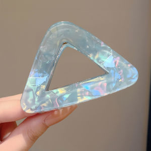 hellocandy | Half-Up Hairstyle Triangular Hollow Out Simple Color Versatile Commute Large Capacity Hair Claw Clip