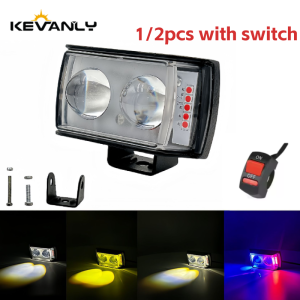 Motorcycle LED flasher Driving Fog Light Auxiliary Spotlight 4 Color Light for ATV SUV UTV motorcycle accessories light 12-32V