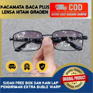 TERLARIS Kacamata Baca Dan Jalan Dobel Fokus Pria Wanita Lensa Hitam Dan Coklat Gradie Bahan Metaln