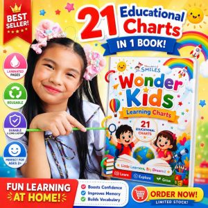 21 in 1 Thousand Smiles Wonder Kids Laminated Educational Charts Binder Book | ABC Abakada Numbers Colors Shapes Animals for Kids