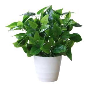 Indoor & Outdoor Plastic Artificial Green Plant Potted Faux Flower Ivy Leaf Decorative Floral Bonsai Separation Flower Bed Decoration