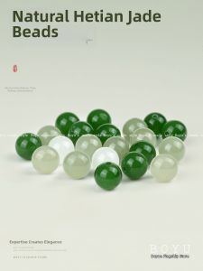 BOYU | Aquamarine Hetian Jade Loose Beads Jewelry Making