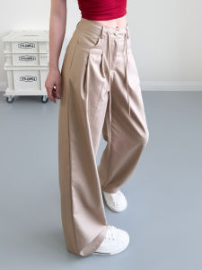 High Waist Drapey Wide Leg Pants Womens Spring New Style Pear Shape Slimming Concealing Casual Trousers plus Size