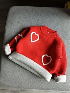 Thickened Fleece Inner Silk Cotton Knitted Sweater for Kids Snake Year Celebration Clothes Boys Girls Knitwear Trendy