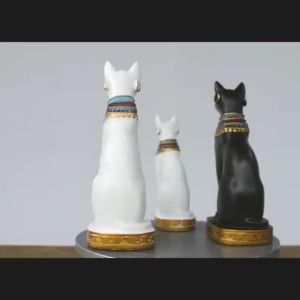 1PC Mini Nữ Thần Mèo Ai Cập Tượng Nhựa Động Vật Trang Trí Sân Vườn Nhà Phong Cách Retro Điêu Khắc Mèo Cho Nhà Trang Trí Sân Vườn