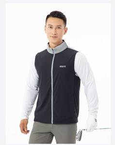 Lightweight Breathable Golf Vest for Men Spring Summer Quick Dry Elastic Collar Golf Clothing V-Neck Sports Fitness Fan Gear