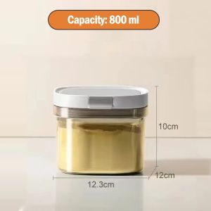 Baby milk powder sealed storage tank with magnetic suction spoon three capacities optional portable snack seasoning tank