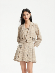 Vero Moda | Áo Blazer Nữ Mới Kiểu Caro Tay Ngắn Dài Phân Tử Thu