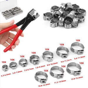 100 Chiếc Kẹp Ống Thép Không Gỉ Một Lỗ Điều Chỉnh Không Cấp Độ 5.3-15.3mm Kẹp Giữ Ống Nhiên Liệu/dầu Vòng Kẹp Dùng Cho Gia Công Kim Loại