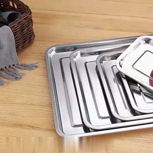 MD-C1217 Nampan Persegi Bahan Stainless Steel Premium Wadah Makanan / Baki Tray Nampan Loyang Kotak