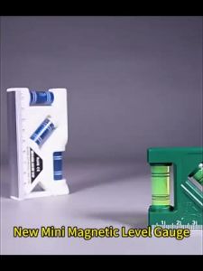 Portable Magnetic Pocket Level Gauge 3-in-1 Horizontal/Vertical/45° Measurement ABS Shockproof Design 0.5mm/m Precision Woodworking Door Portable M-agnetic Pocket Level Gauge Mini Protractor With Metric Ruler Woodworking Level Gauge Horizontal & Vertical